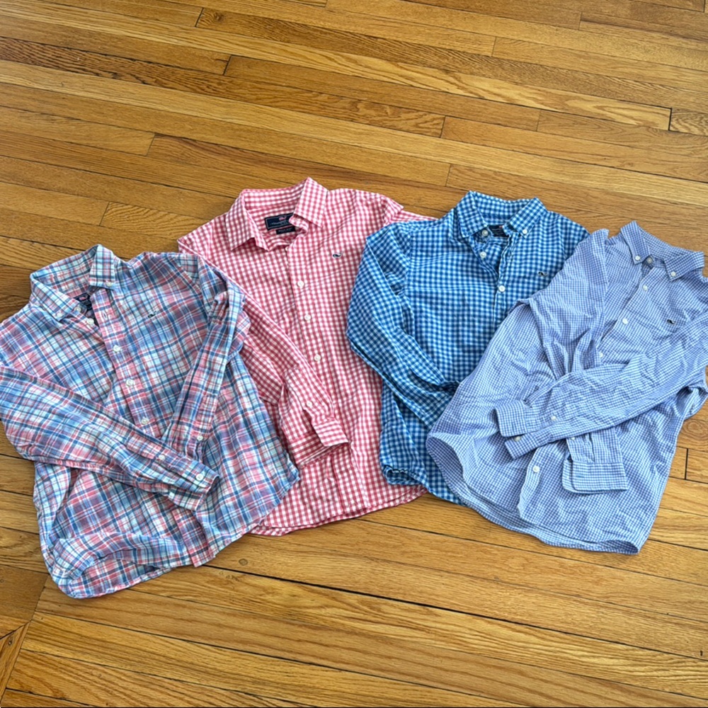 Boys Vineyard Vines Multi-Color Checkered Shirts